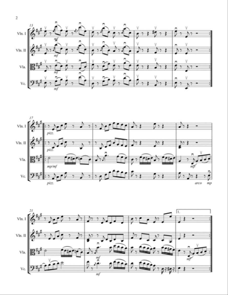 Romanza Piccola String Quartet scores gallery preview page 2