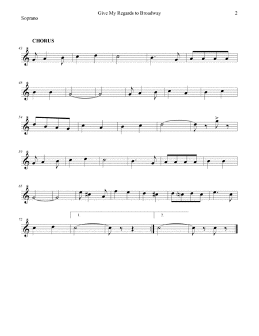 Give My Regards To Broadway for Recorder Quartet Recorder scores gallery preview page 6