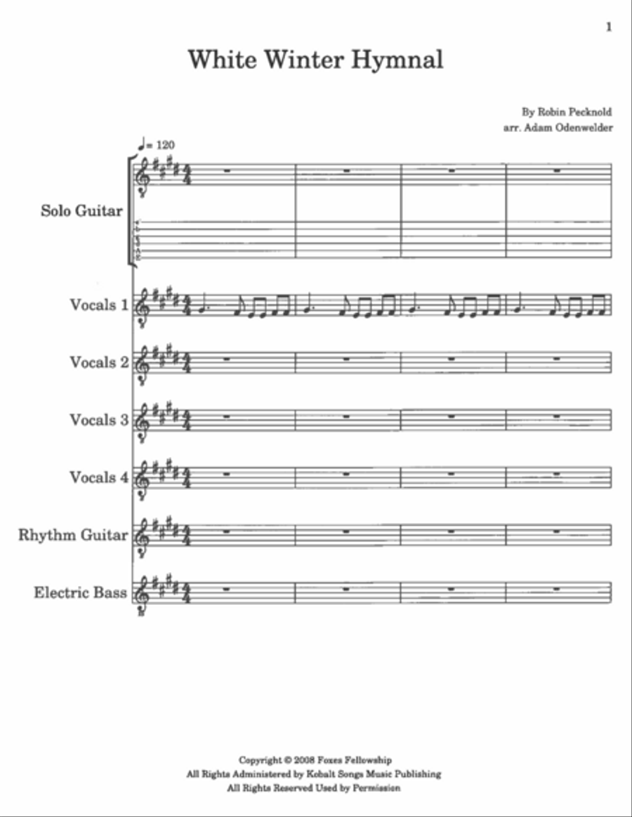 White Winter Hymnal Guitar Ensemble scores gallery preview page 2
