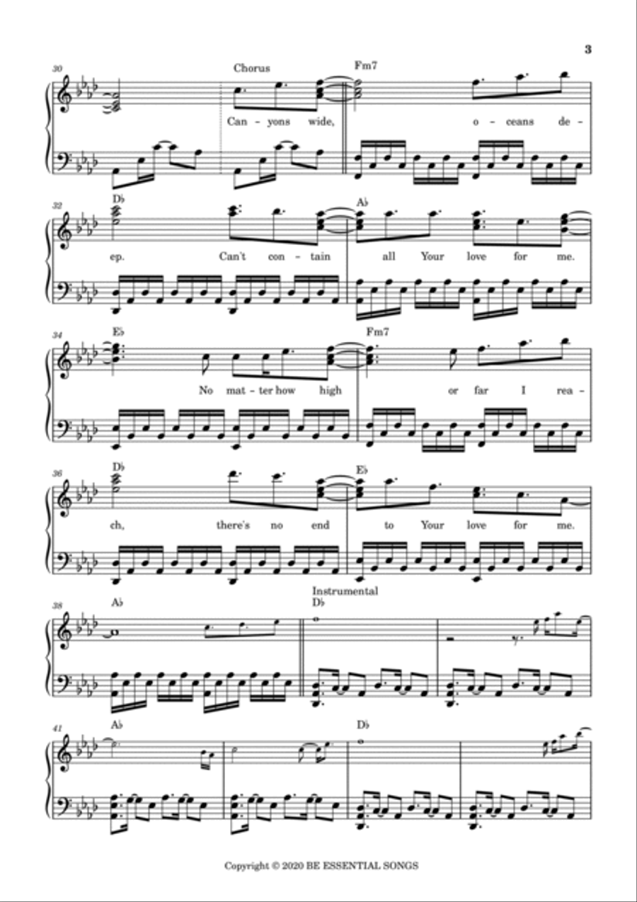Canyons Piano Solo scores gallery preview page 3