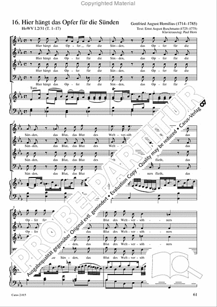 Carl Philipp Emanuel Bach & Gottfried August Homilius. Motets and Choruses Choir scores gallery preview page 63