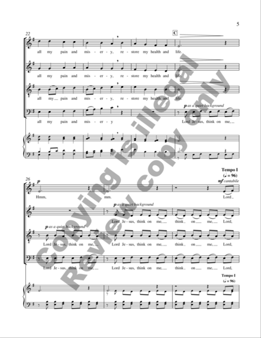 Eternal Brightness: 2. Lord Jesus, Think On Me 4-Part scores gallery preview page 16