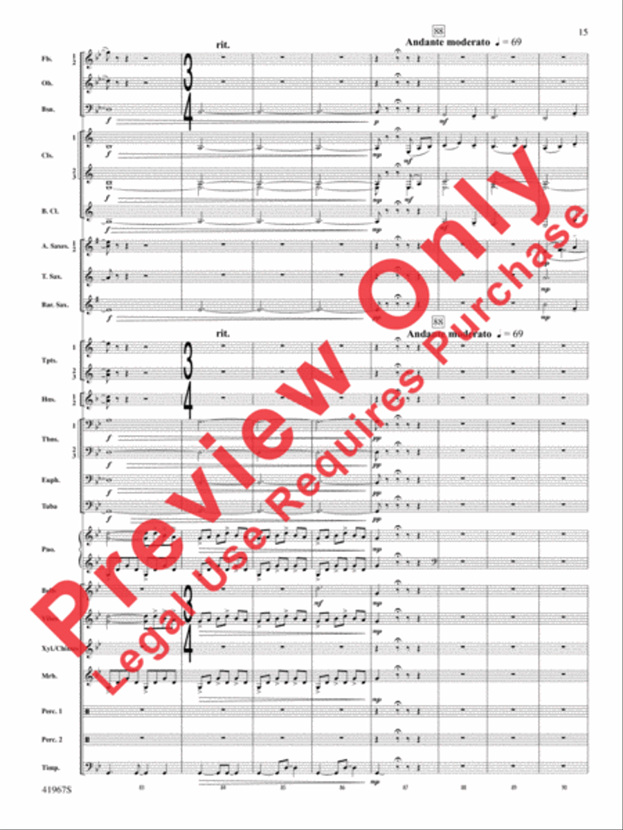 Seven Hills Overture Concert Band scores gallery preview page 16