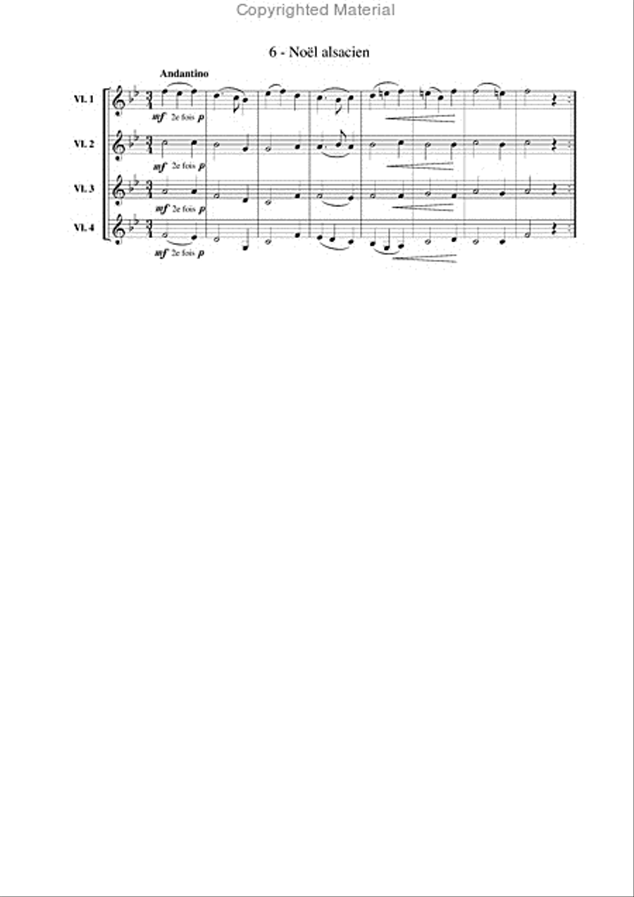 Chants de Noël (15), pour violon Violin scores gallery preview page 7