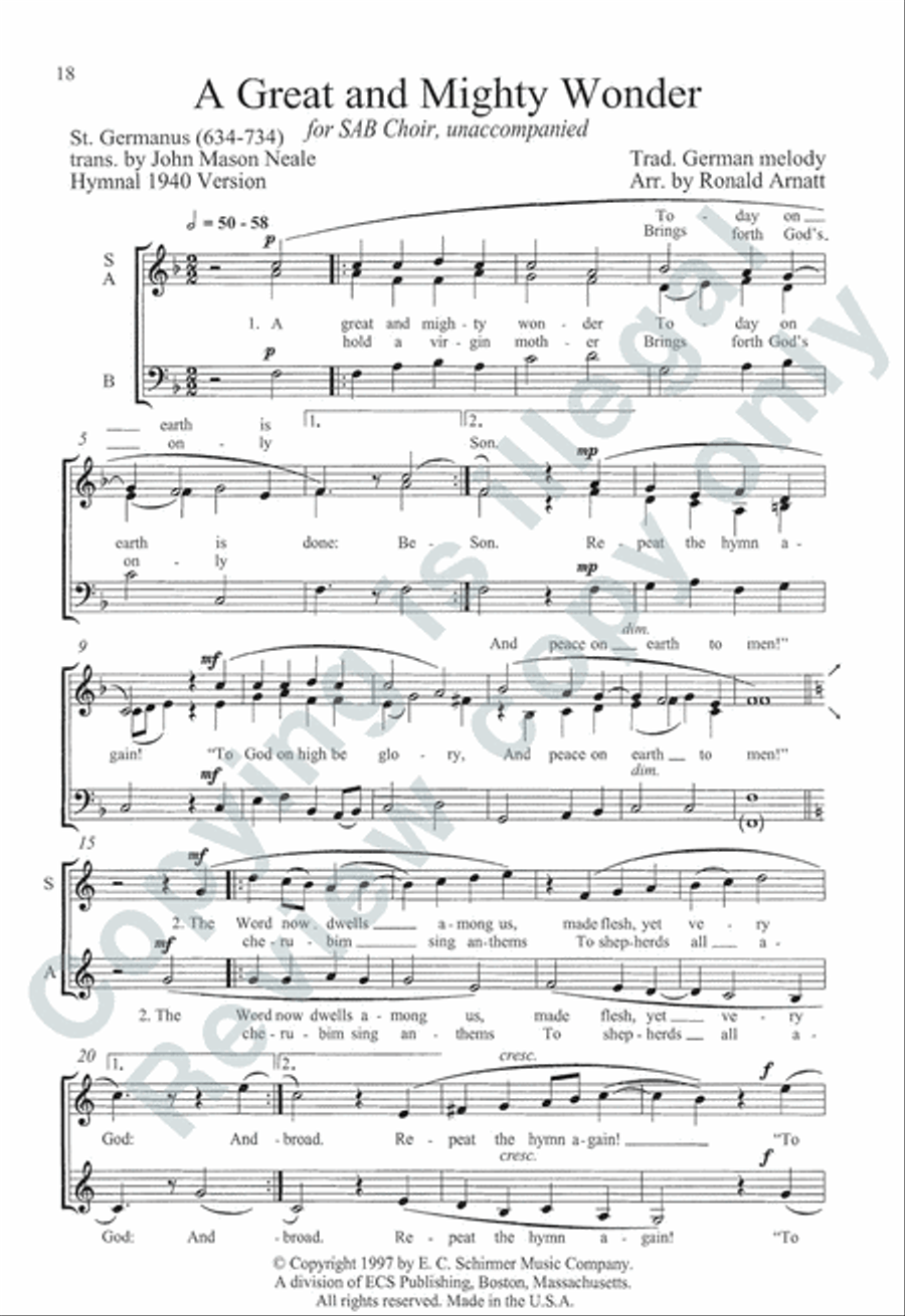 Somerset Anthem Books, Volume IV (Christmastide) 3-Part scores gallery preview page 25