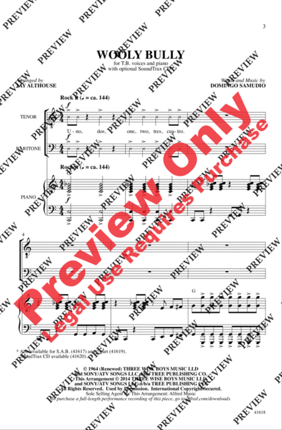 Wooly Bully Wooly Bully Men's Choir scores gallery preview page 2