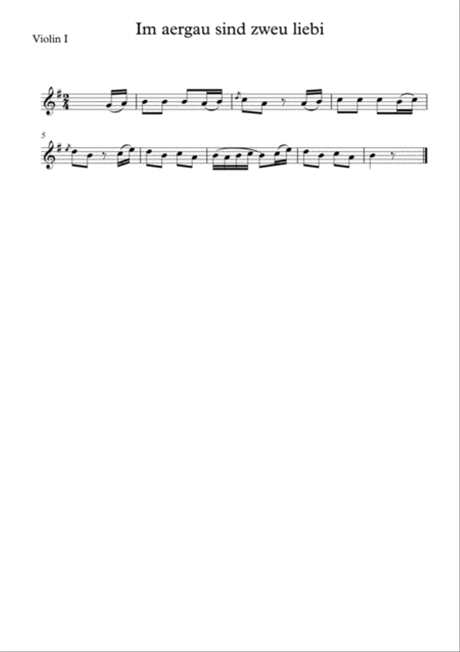 Im Aergau sind zweu liebi (In Aargau dwelt two sweethearts) - Swiss folksong Small Ensemble scores gallery preview page 2