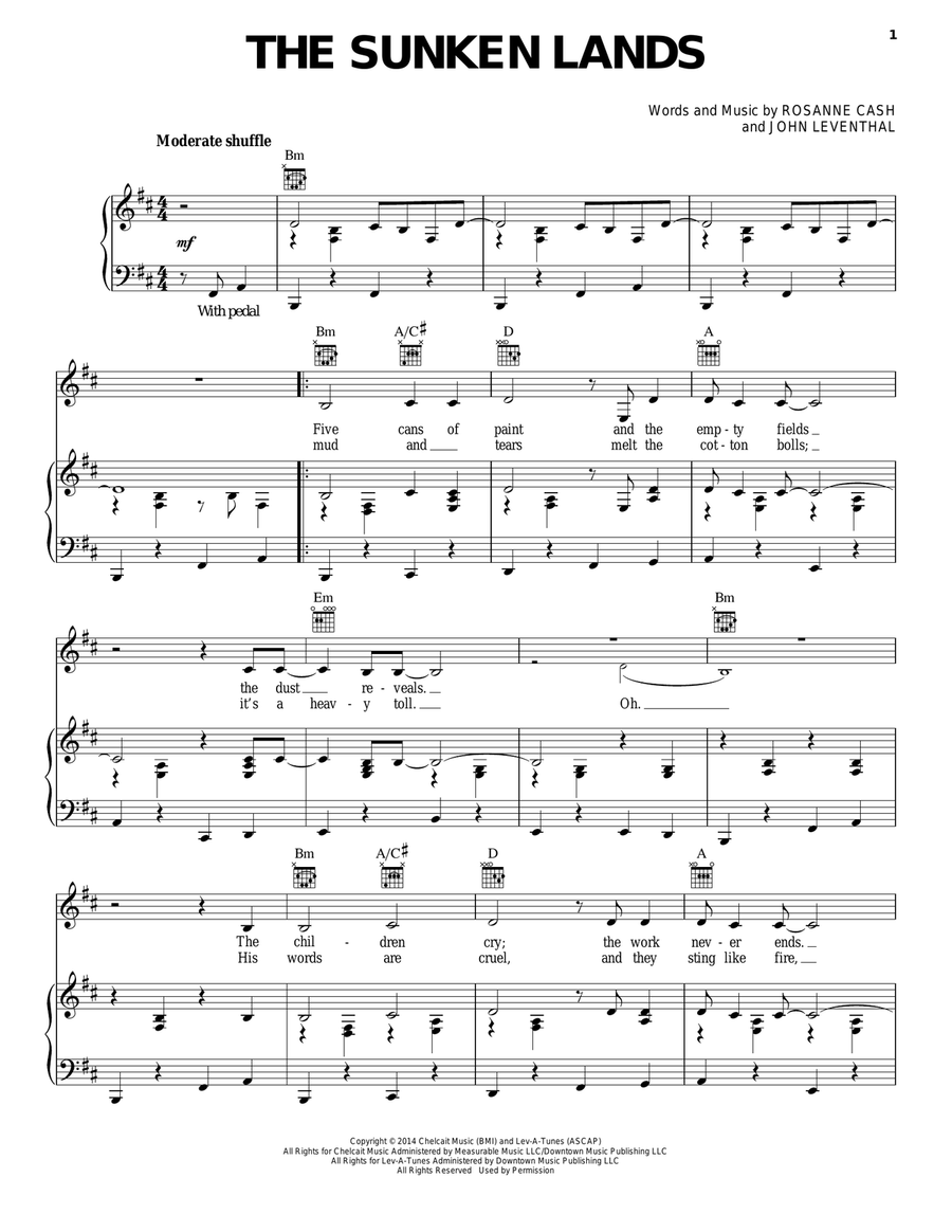 The Sunken Lands Piano, Vocal, Guitar scores gallery preview page 1