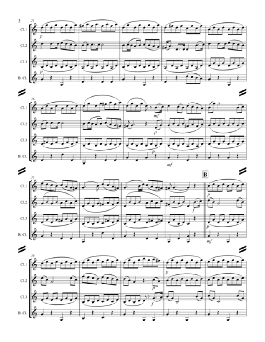 Haydn - “Serenade” (for Clarinet Quartet) Clarinet Quartet scores gallery preview page 3