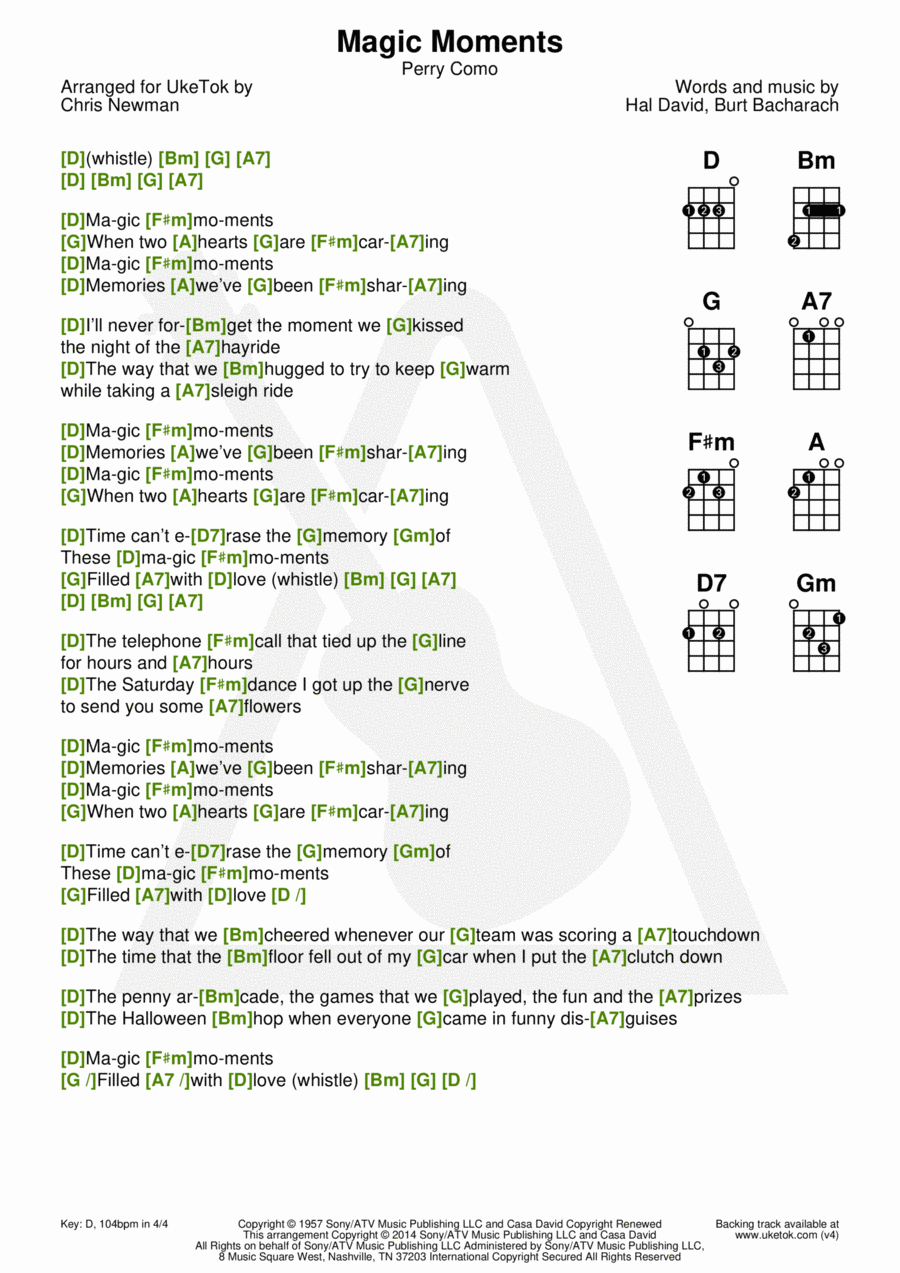 Magic Moments Magic Moments Ukulele scores gallery preview page 1