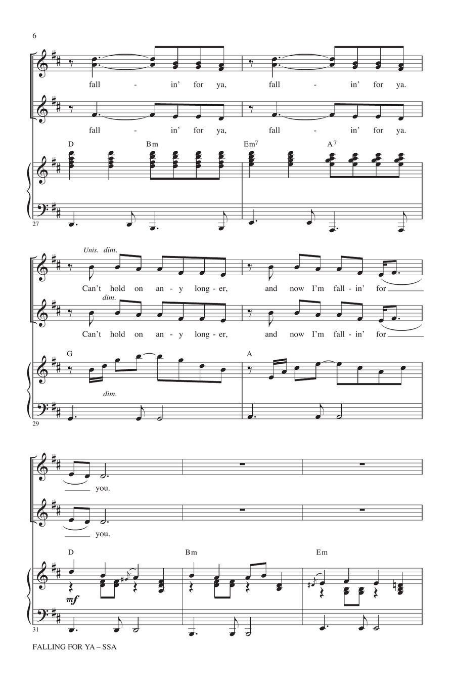 Falling For Ya (from Teen Beach Movie) SSA scores gallery preview page 4
