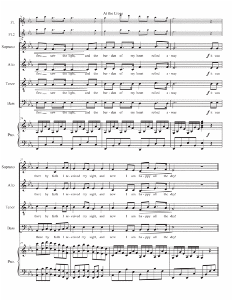 At the Cross ( SATB Choir) 4-Part scores gallery preview page 5