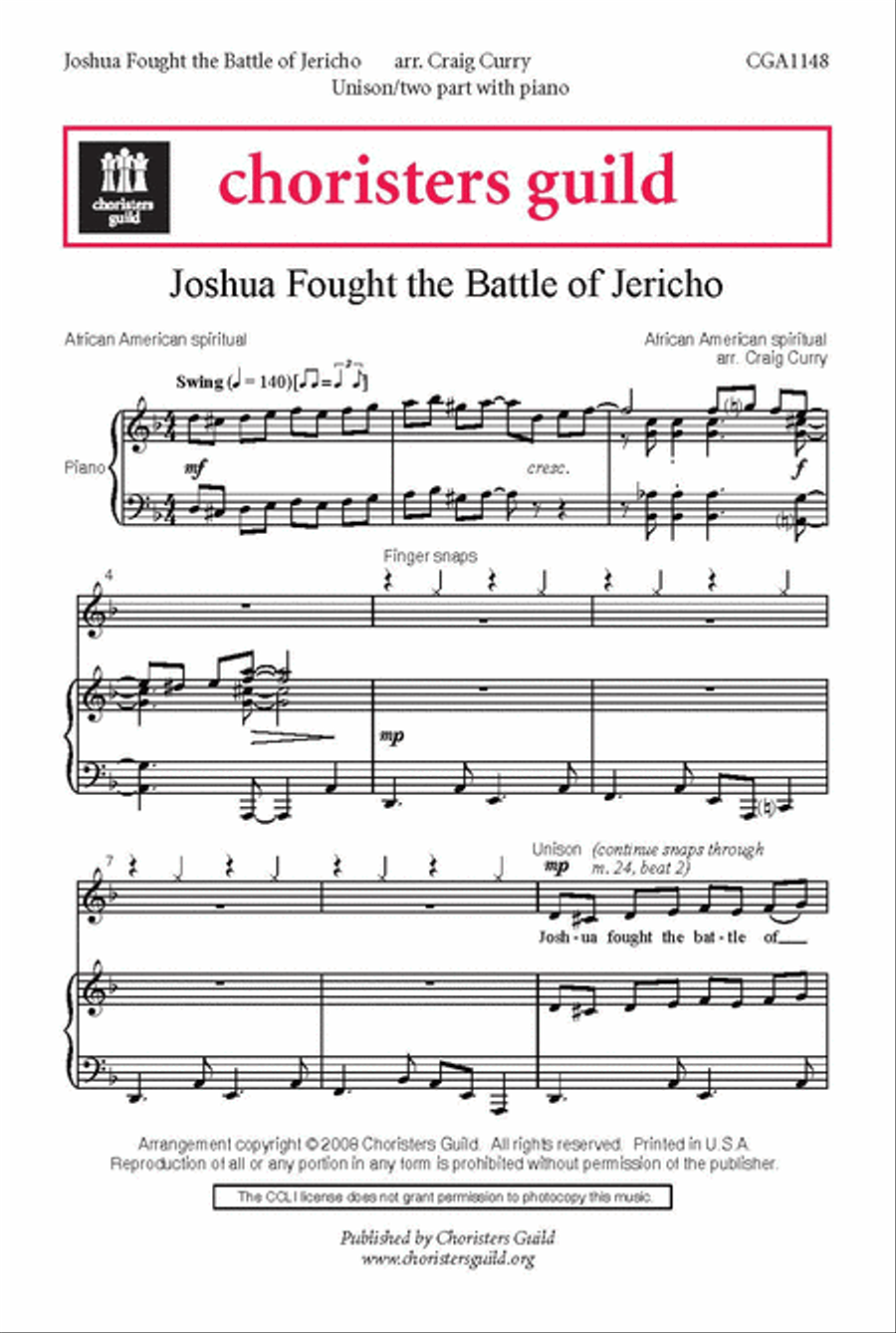 Joshua Fought the Battle of Jericho 2-Part scores gallery preview page 1