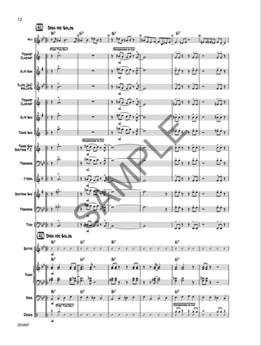 What About Blues? - Score Concert Band scores gallery preview page 13