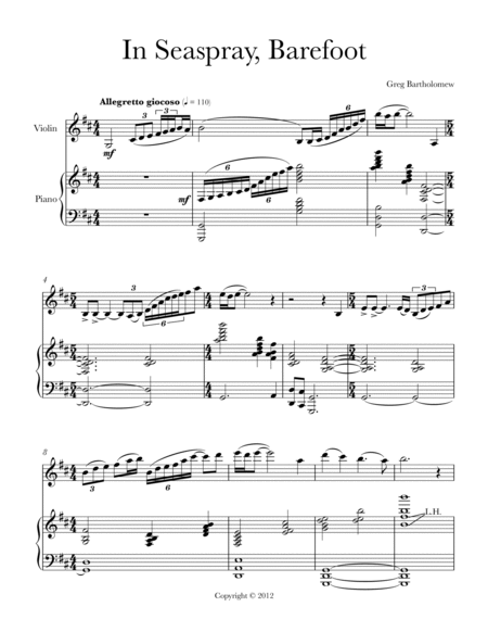 In Seaspray, Barefoot (violin & piano) image number null