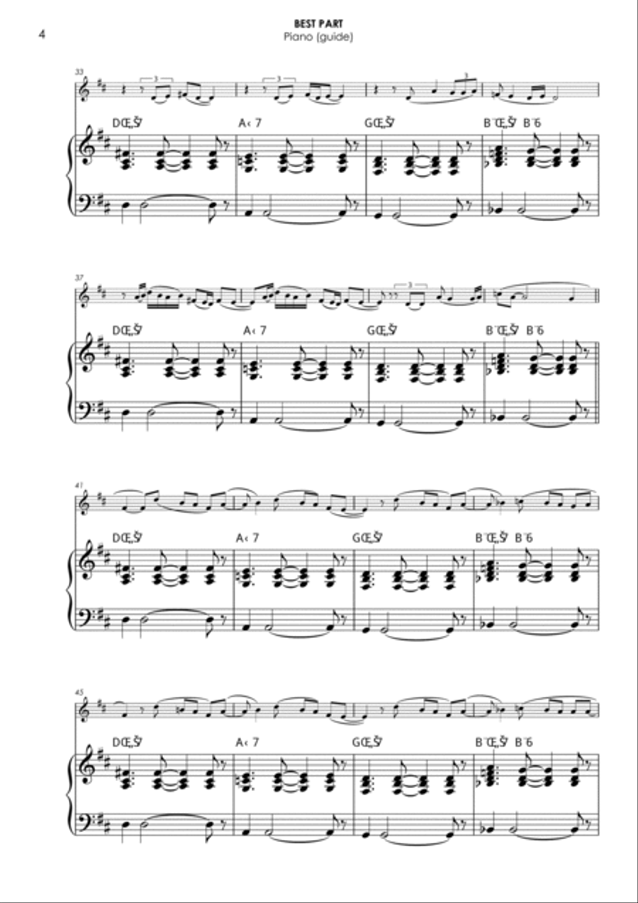 Best Part Piano scores gallery preview page 4
