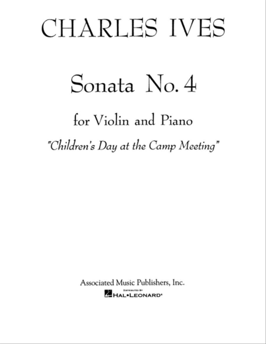 Sonata No. 4: “Childrens Day at the Camp Meeting” Violin Solo scores gallery preview page 1