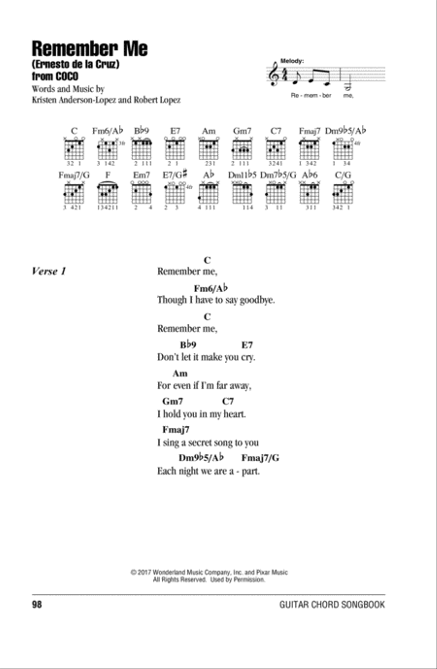 Remember Me (Ernesto de la Cruz) (from Coco) Guitar scores gallery preview page 1