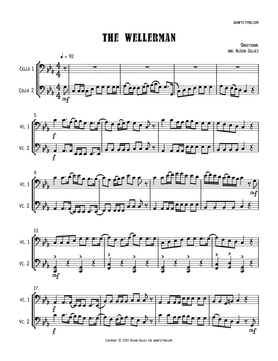 The Wellerman Sea Shanty - Cello Duet String Duet scores gallery preview page 1