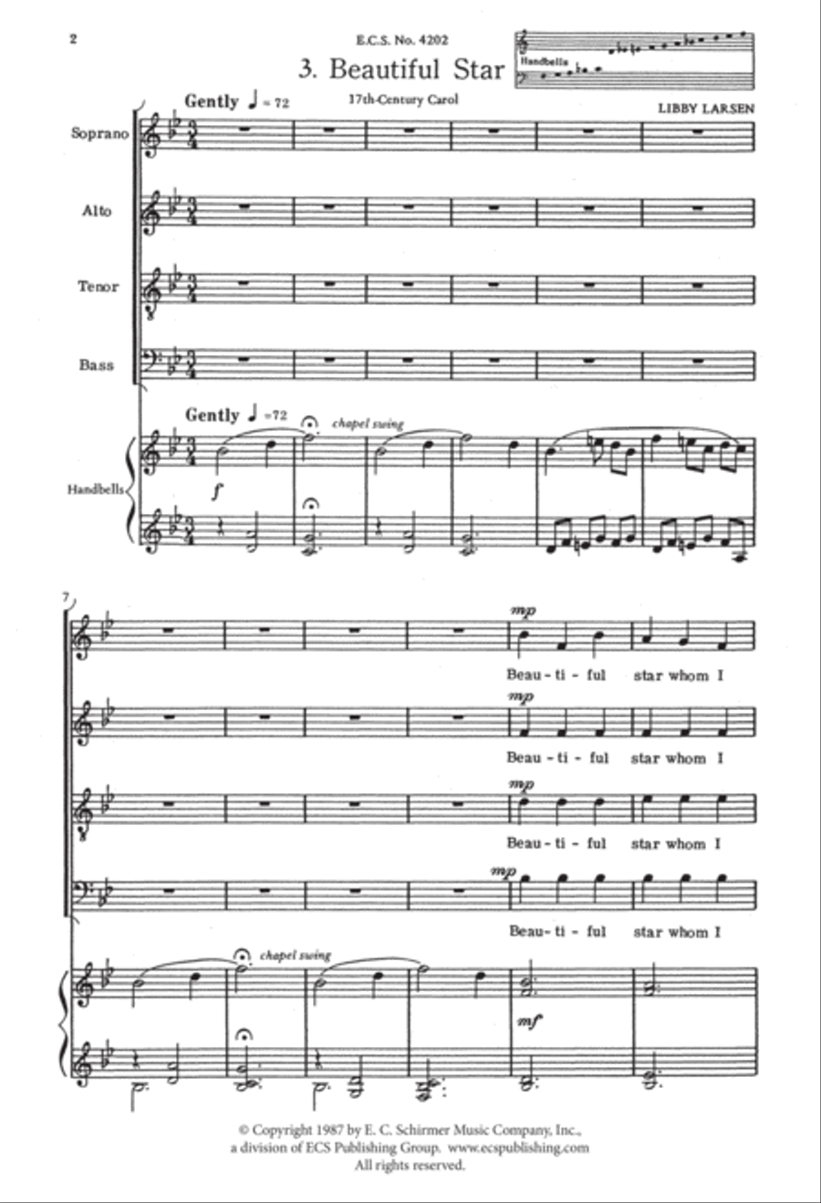 Beautiful Star 4-Part scores gallery preview page 2