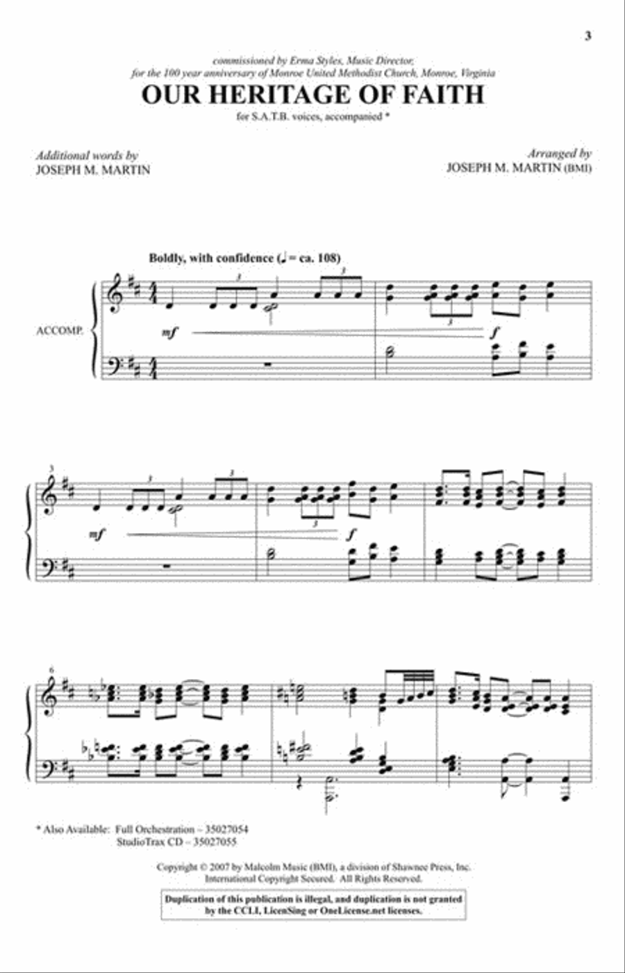 Our Heritage of Faith Our Heritage of Faith Choir scores gallery preview page 2