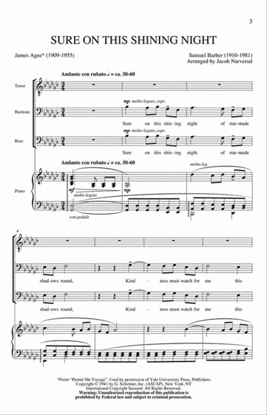 Sure on This Shining Night 3-Part scores gallery preview page 2