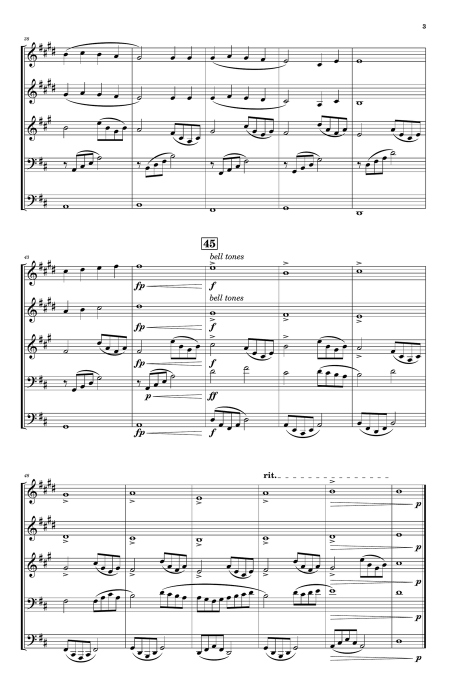 Canon in D Brass Quintet scores gallery preview page 3