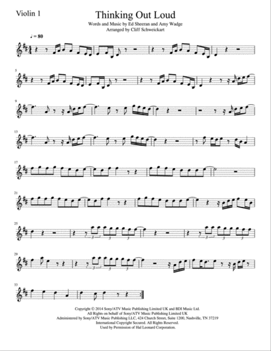 Thinking Out Loud String Quartet scores gallery preview page 1