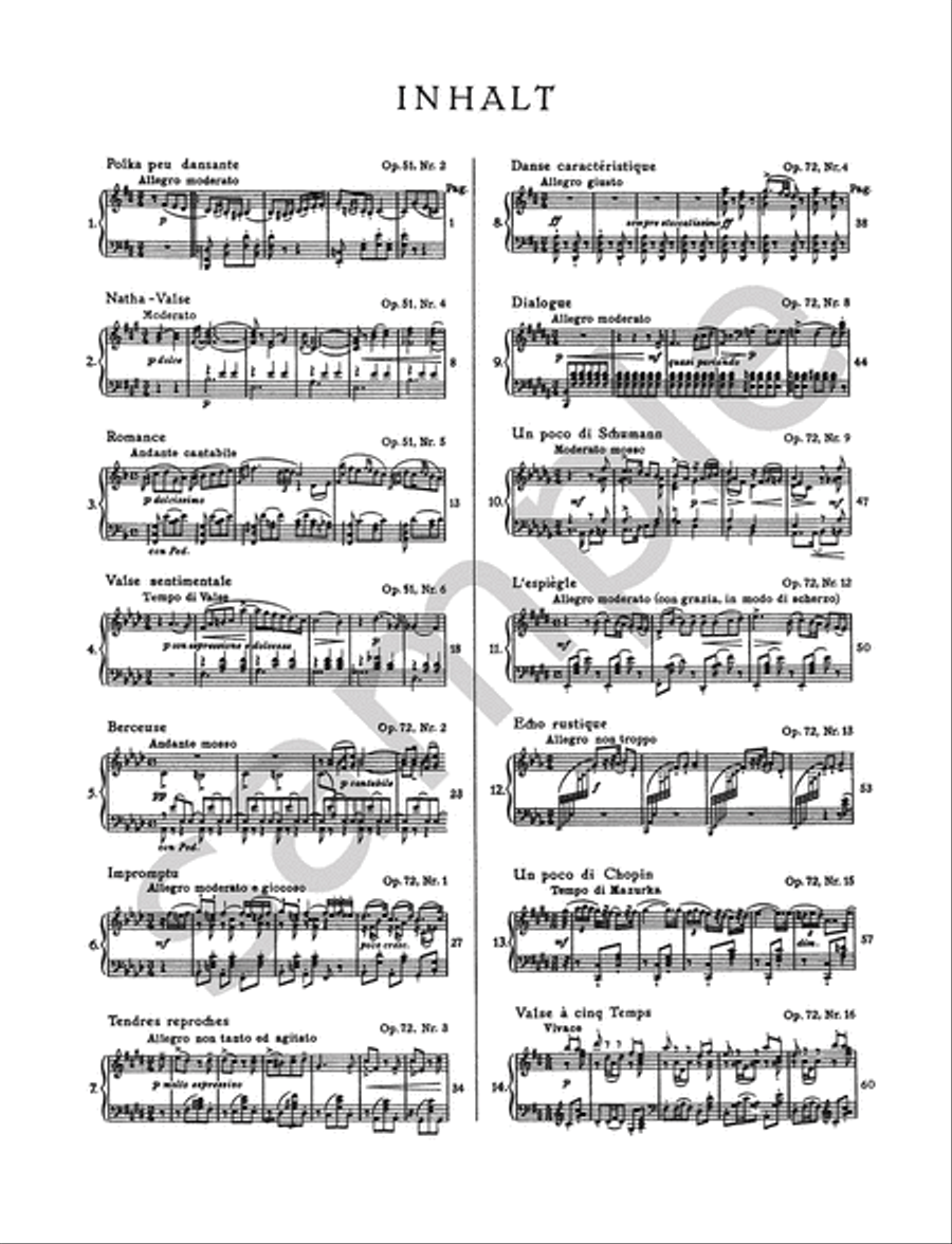 Selected Piano Works -- 14 Pieces from Opp. 51, 72 Piano scores gallery preview page 2