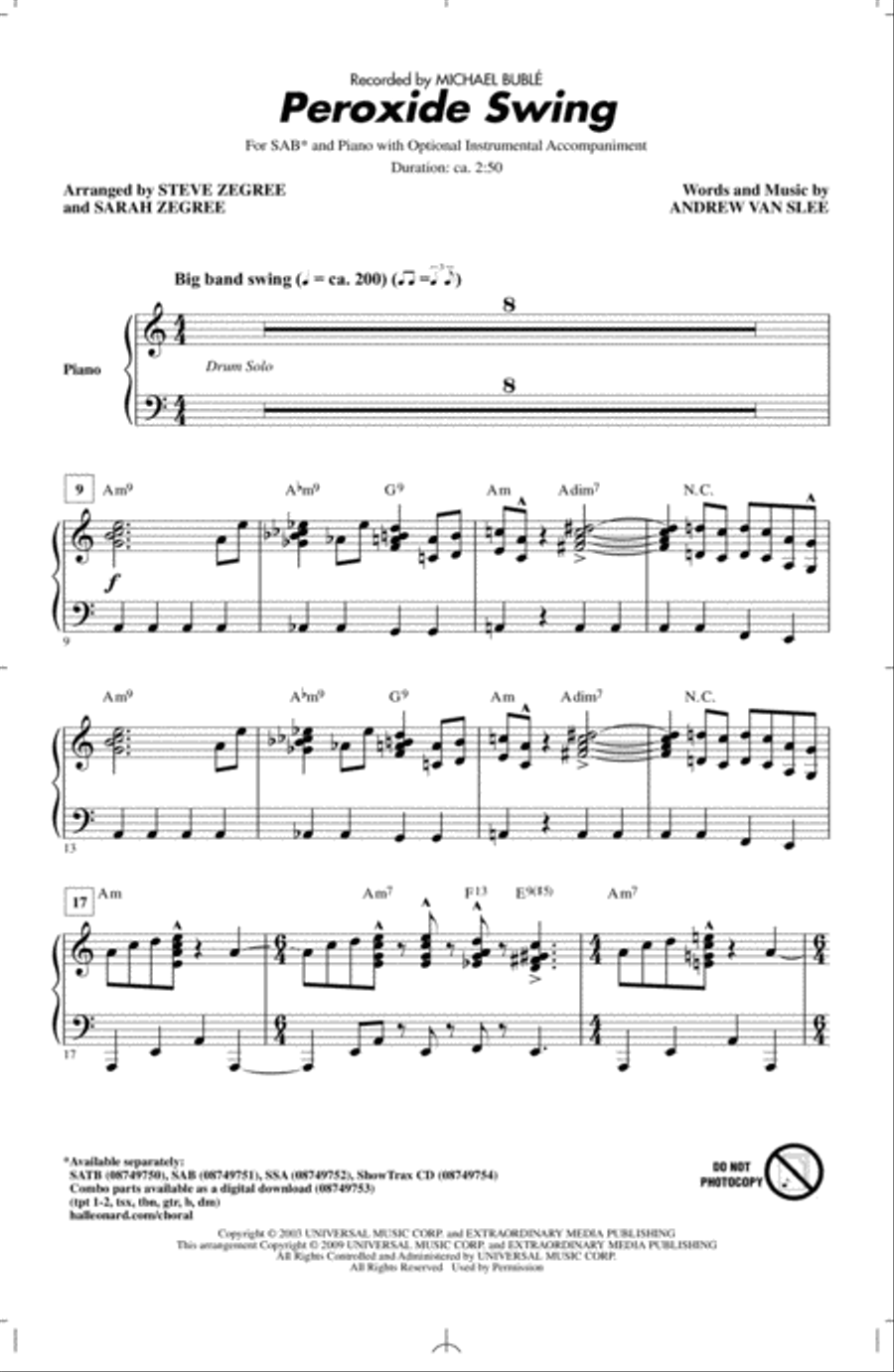 Peroxide Swing 3-Part scores gallery preview page 1