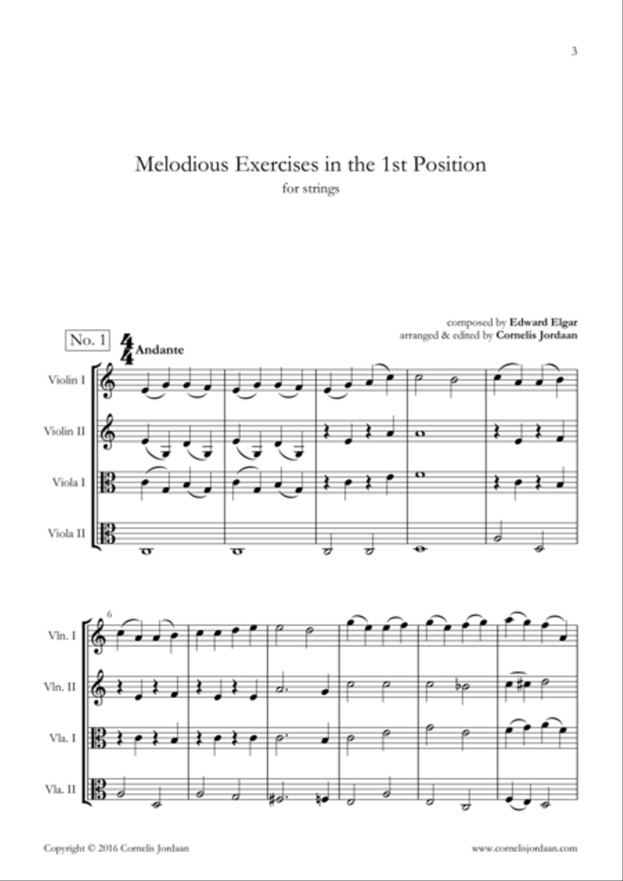 Melodious Exercises in the 1st Position, for 2 violins & 2 violas String Duet scores gallery preview page 3