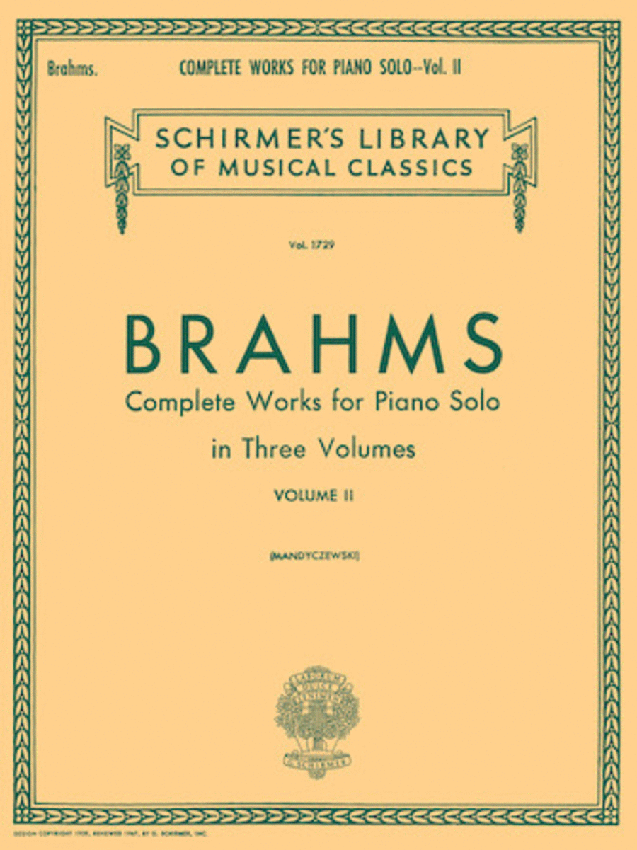 Johannes Brahms: Complete Works For Piano Solo - Volume 2