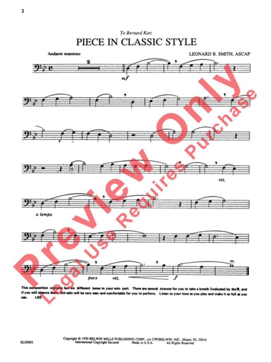 Classic Festival Solos (Baritone B.C.), Volume 2 Baritone Horn BC scores gallery preview page 3