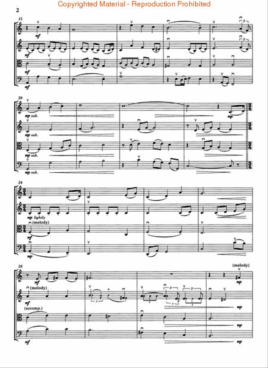The Lord's Prayer The Lord's Prayer String Quartet scores gallery preview page 3