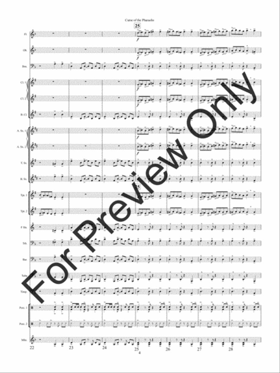 Curse of the Pharoahs Concert Band scores gallery preview page 7