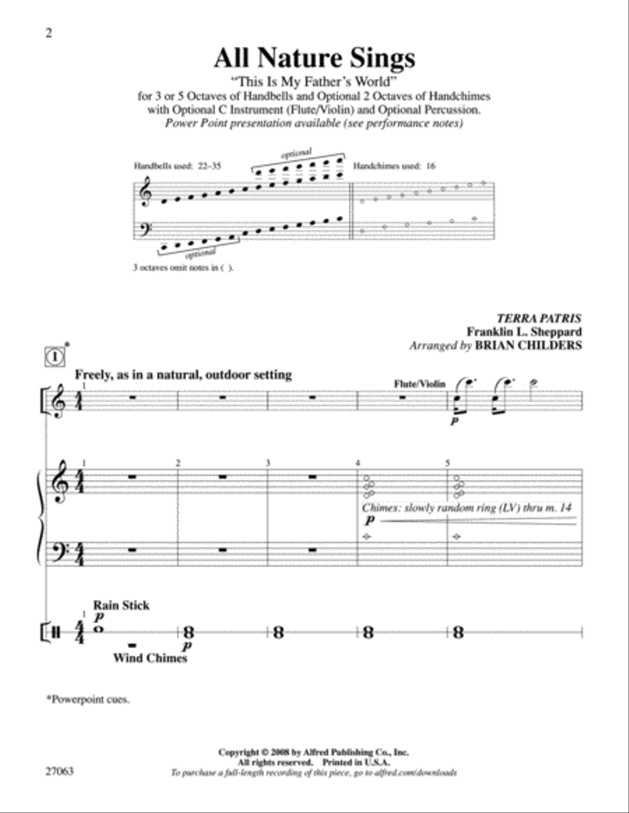 All Nature Sings Handbell Choir scores gallery preview page 2