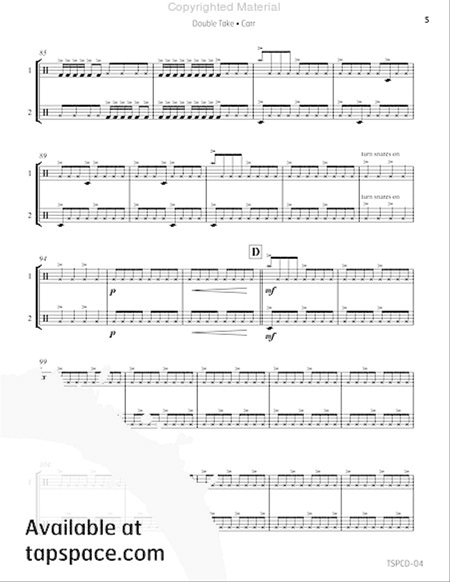 Double Take Snare Drum scores gallery preview page 10