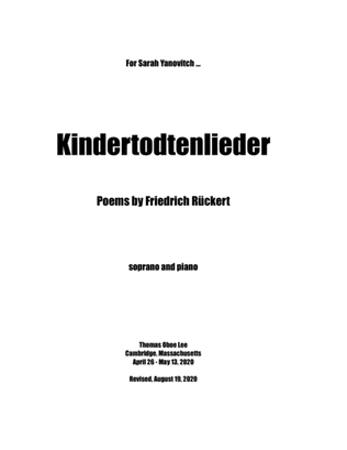 Kindertodtenlieder (2020) for soprano and piano
