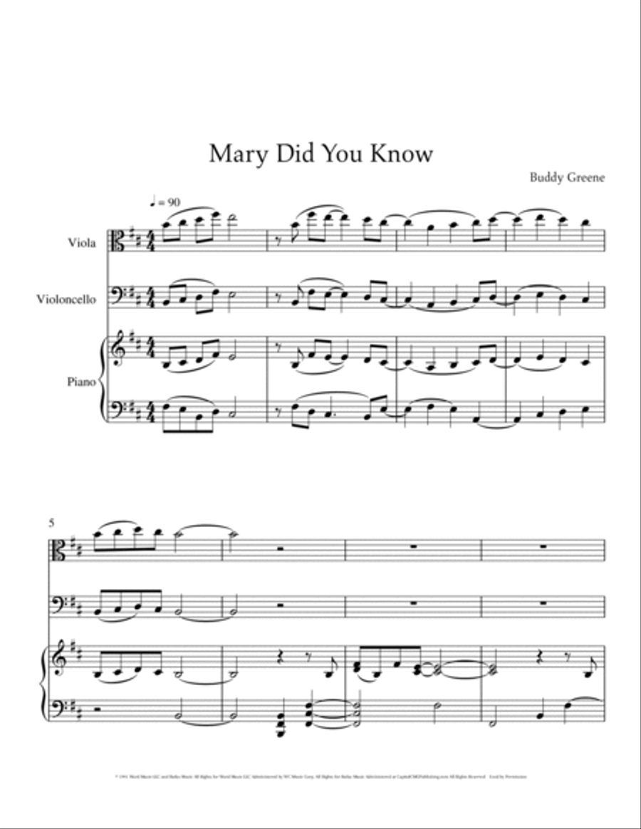 Mary, Did You Know? Small Ensemble scores gallery preview page 2
