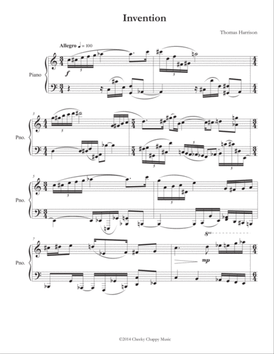 Invention Piano Solo scores gallery preview page 2