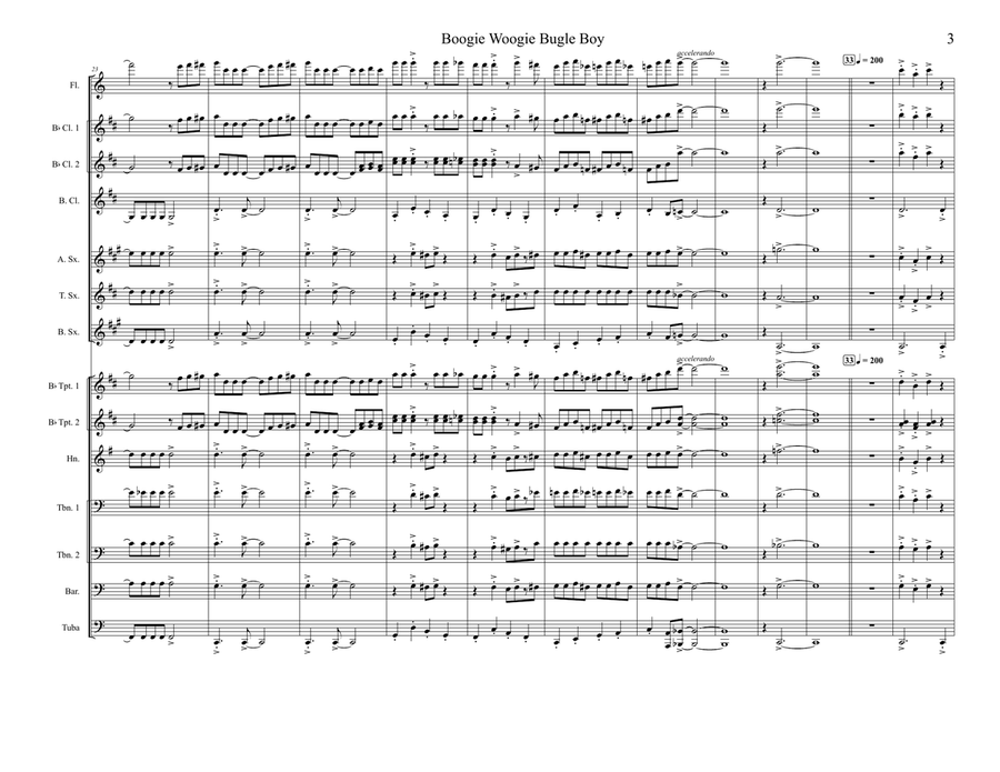 Boogie Woogie Bugle Boy Boogie Woogie Bugle Boy Marching Band scores gallery preview page 3