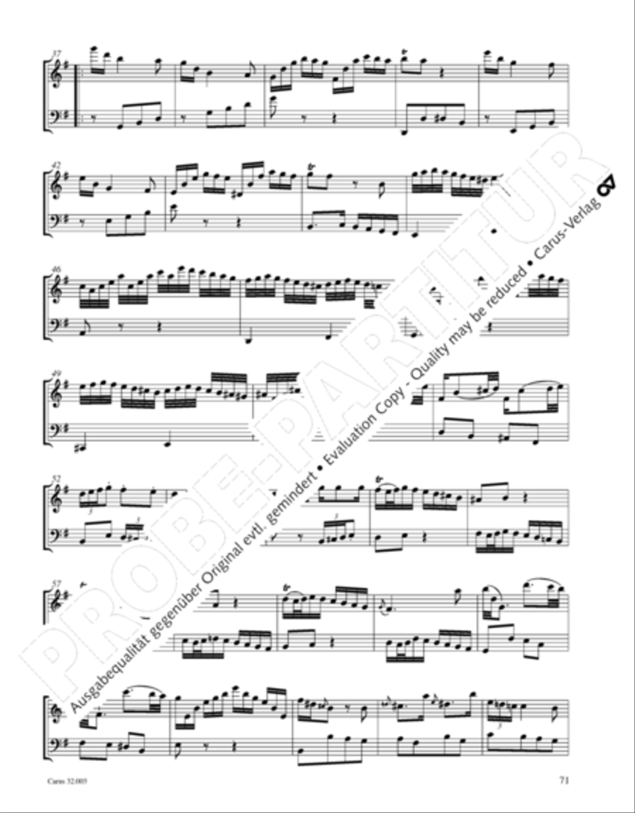 Gesamtausgabe Band 3 (Kammermusik: Duette, Solo- und Triosonaten) Score scores gallery preview page 92
