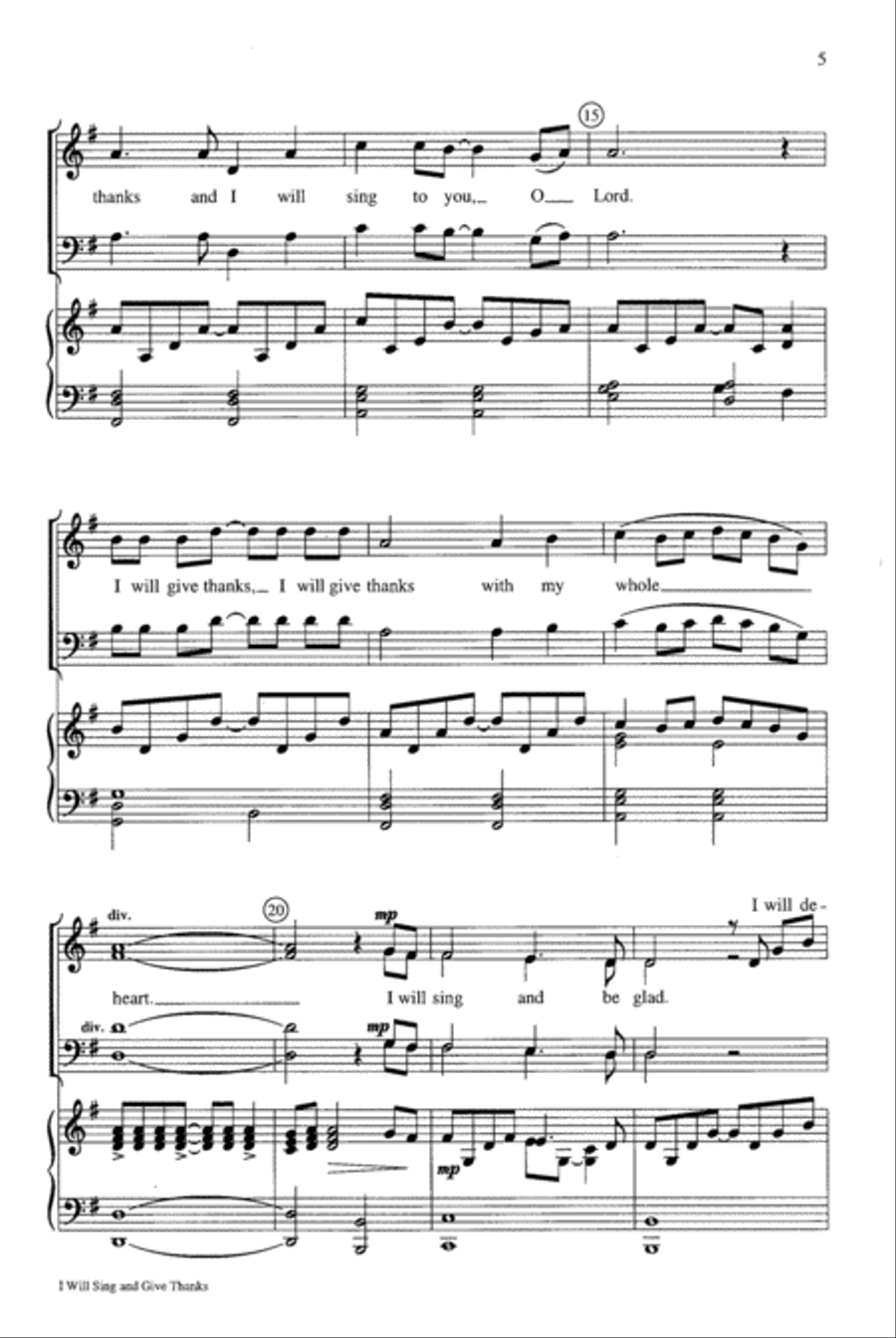 I Will Sing and Give Thanks 4-Part scores gallery preview page 4
