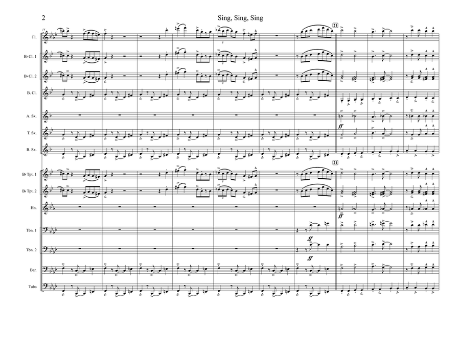 Sing, Sing, Sing Sing, Sing, Sing Marching Band scores gallery preview page 2