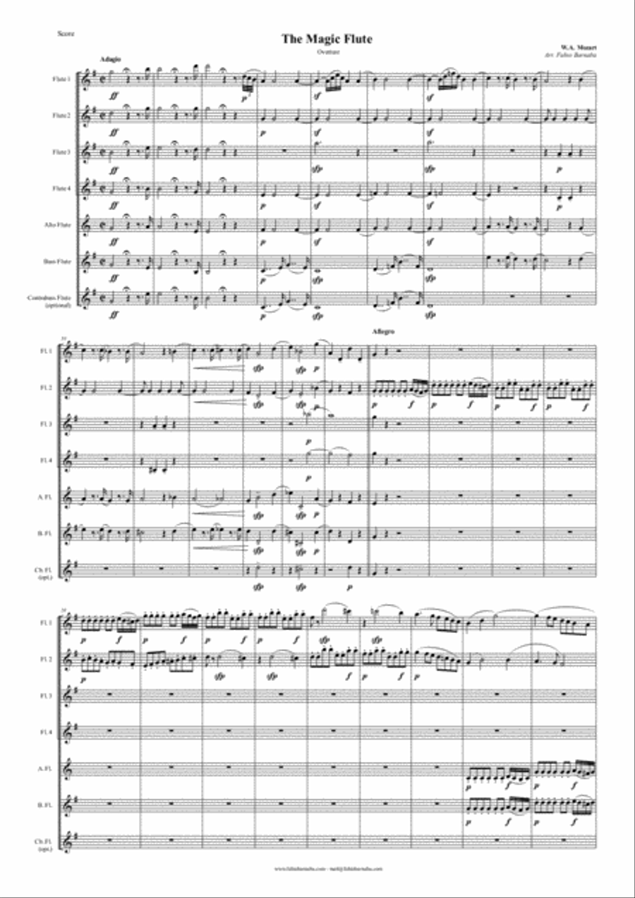 The Magic Flute - Overture for Flute Choir Flute Choir scores gallery preview page 2