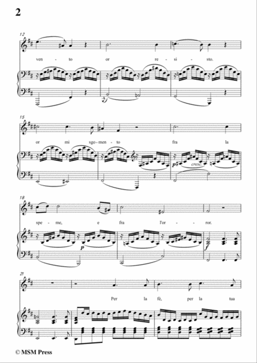 Schubert-Son fra l'onde,in b minor,for Voice&Piano Voice scores gallery preview page 4