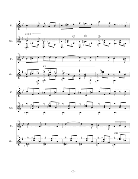 Venetian Boat Song (Felix Mendelssohn)arr. for flute (or violin or oboe) and classical guitar