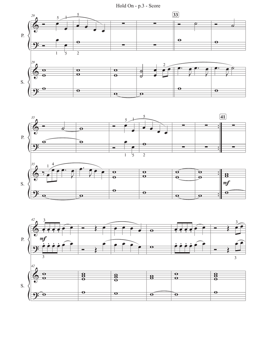 Hold On Easy Piano scores gallery preview page 4