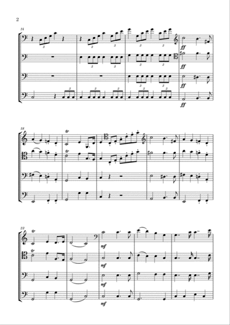 Wedding March for Cello Quartet - Mendelssohn String Quartet scores gallery preview page 2
