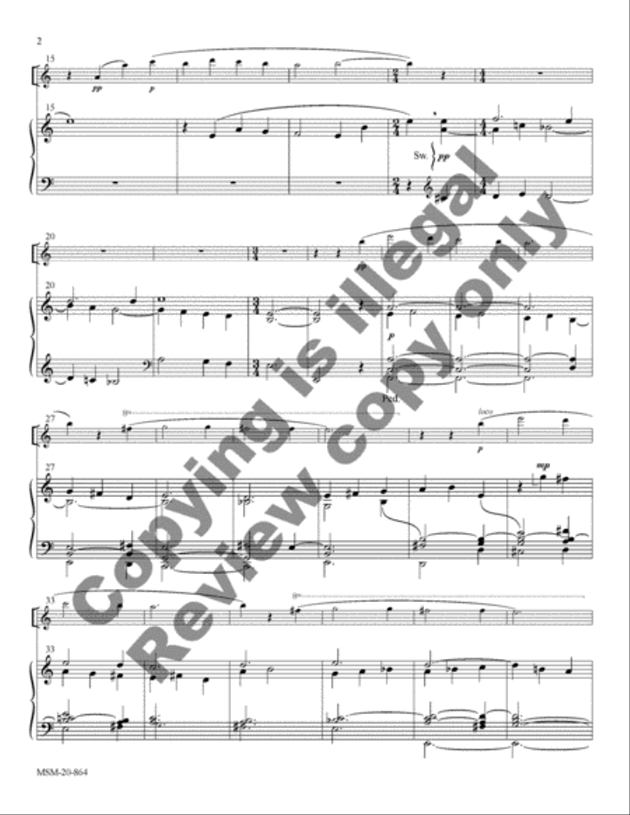 Four Chorale Meditations for Organ and Solo Instrument Organ scores gallery preview page 13